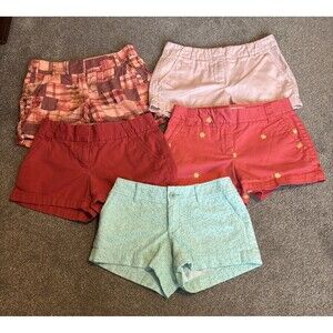 Women’s Chino Short Lot Of 5 Size 0 4 J. Crew & 1 Lilly Pulitzer